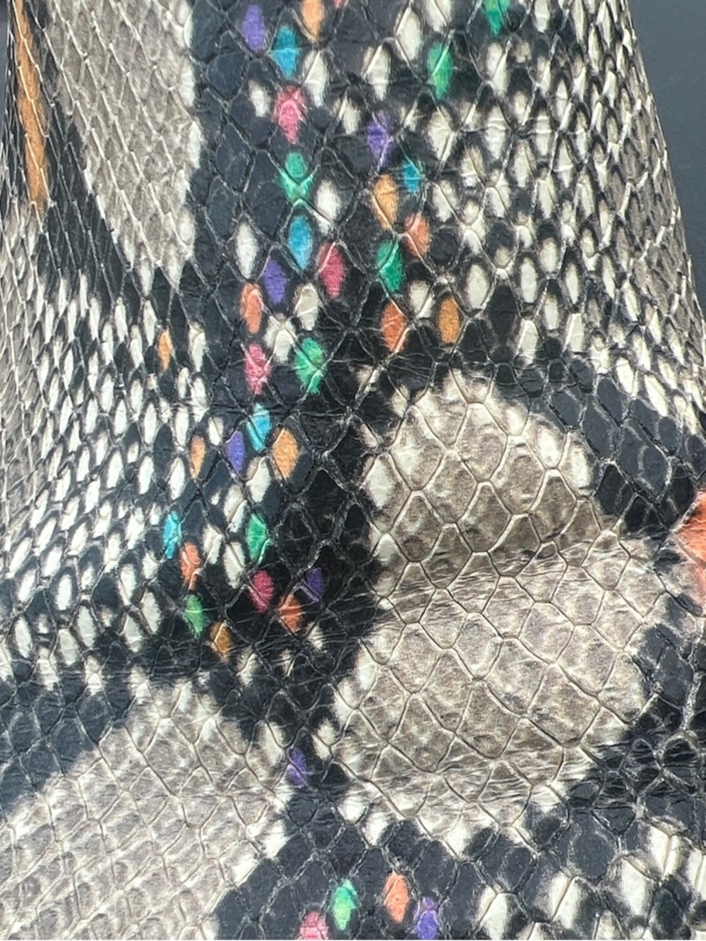 Madewell Snake-Print Ankle Booties with Teal & Orange Accents - Picture 2 of 5